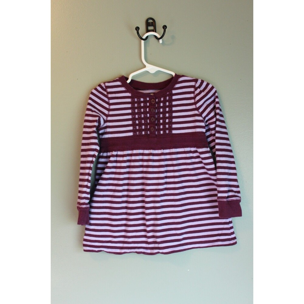 Oshkosh B'gosh Baby Girls Longsleeve Purple Striped Dress 4T